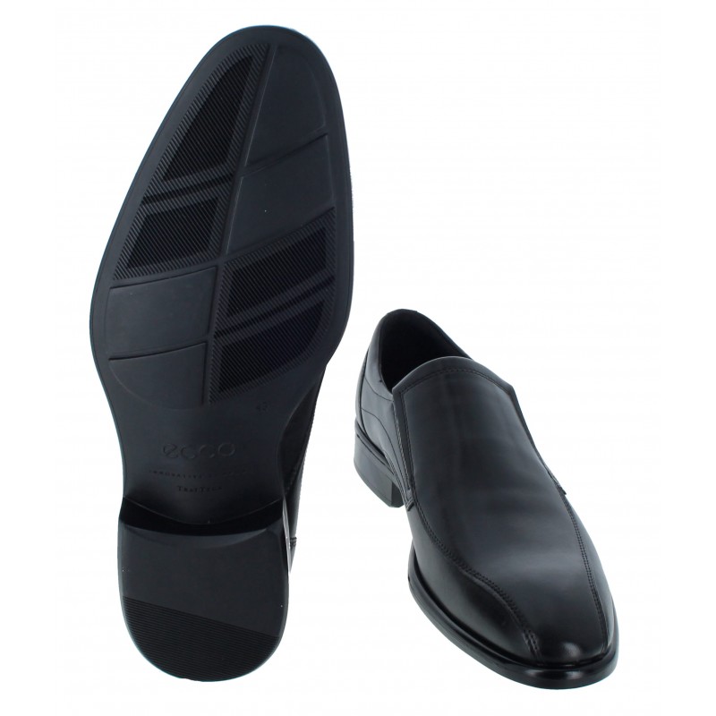 Ecco Citytray men s slip on shoes in black leather